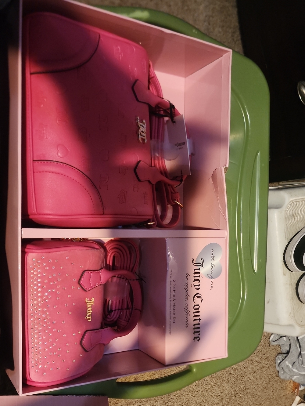 Juicy Couture Bright Pink Mini Satchel & Crossbody Set